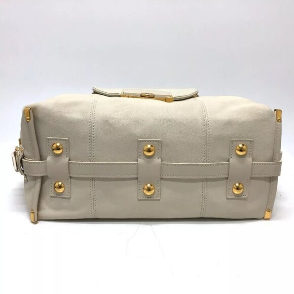 LOUIS VUITTON Sac Louis Special Order Duffle Bag Leather White/GoldHardware - Picture 7 of 14